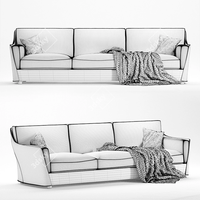 Elegant Vittoria Sofa: Timeless Luxury 3D model image 3