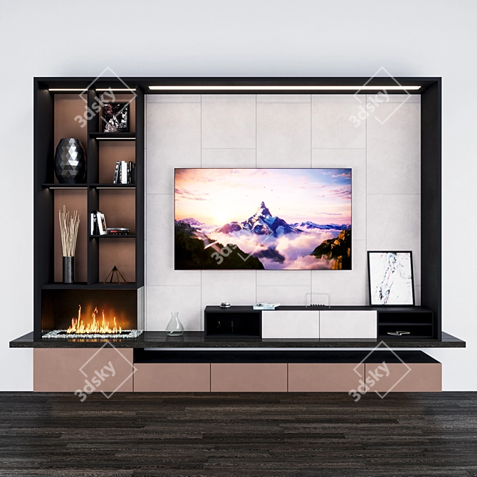 Title: Spacious TV Zone Cabinet 3D model image 1