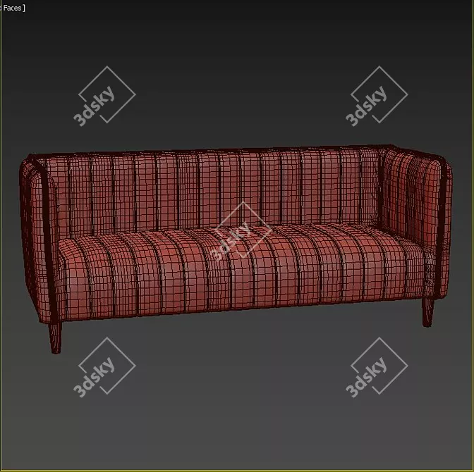 Marview Velvet Sofa 
Luxurious Velvet Seating 3D model image 3