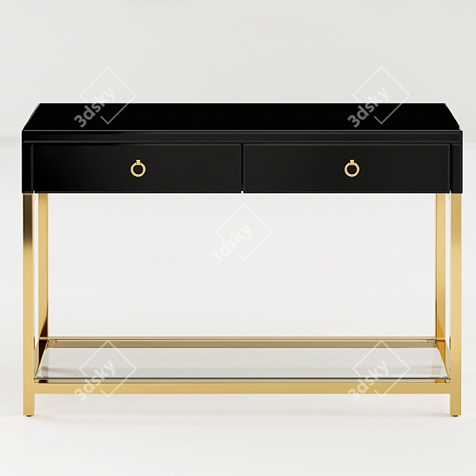 Garda Decor Black Glass Console 3D model image 1