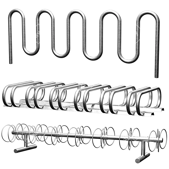 Sturdy Commercial Bike Rack for Multiple Bicycles 3D model image 1