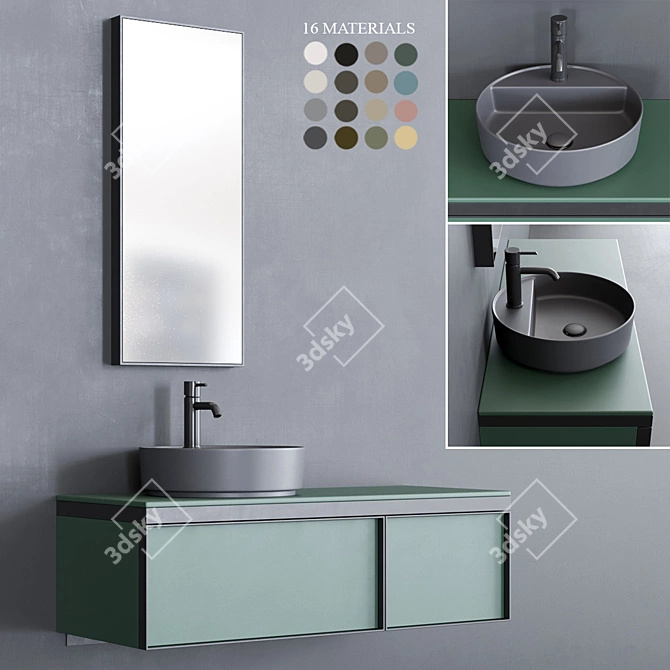 Ceramica Cielo Multiplo Vanity Set 3D model image 1