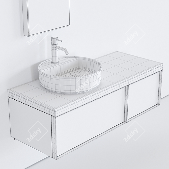 Ceramica Cielo Multiplo Vanity Set 3D model image 3