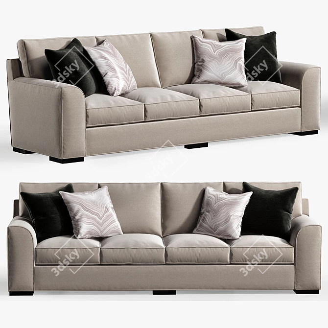 Elegant Cornerstone Large Sofa 3D model image 1