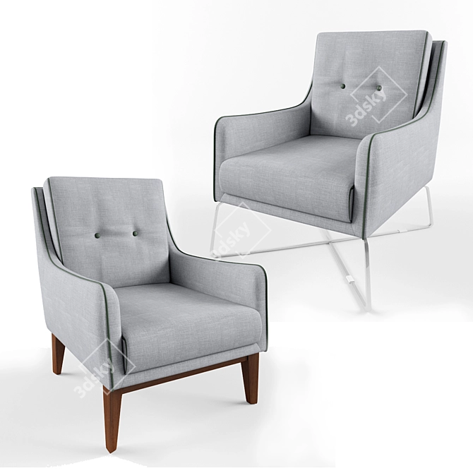 Natuzzi Amicizia Armchair: Transitional Style and Unparalleled Comfort 3D model image 1