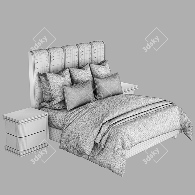 Sleek Dream Modern Bed 3D model image 3