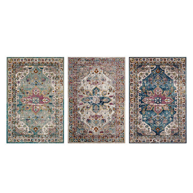 Elegant Carpet Set 8 - High-Quality Textures 3D model image 3