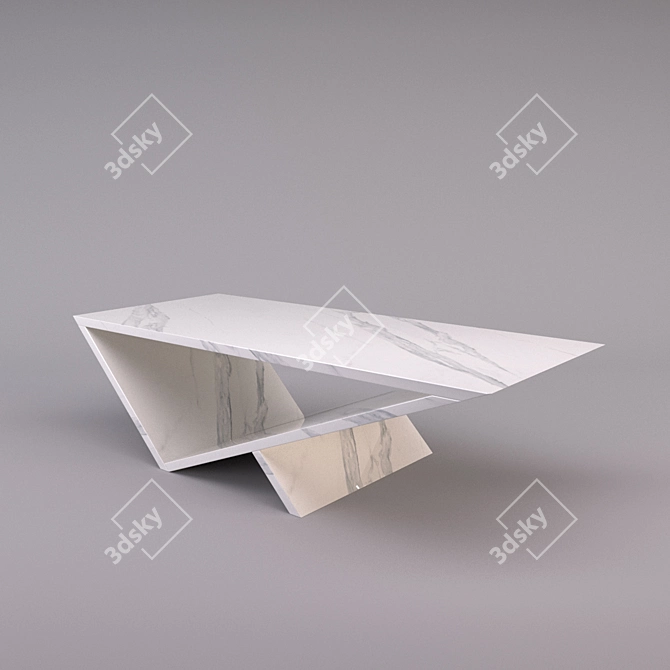 Sleek Stone Coffee Table 3D model image 2
