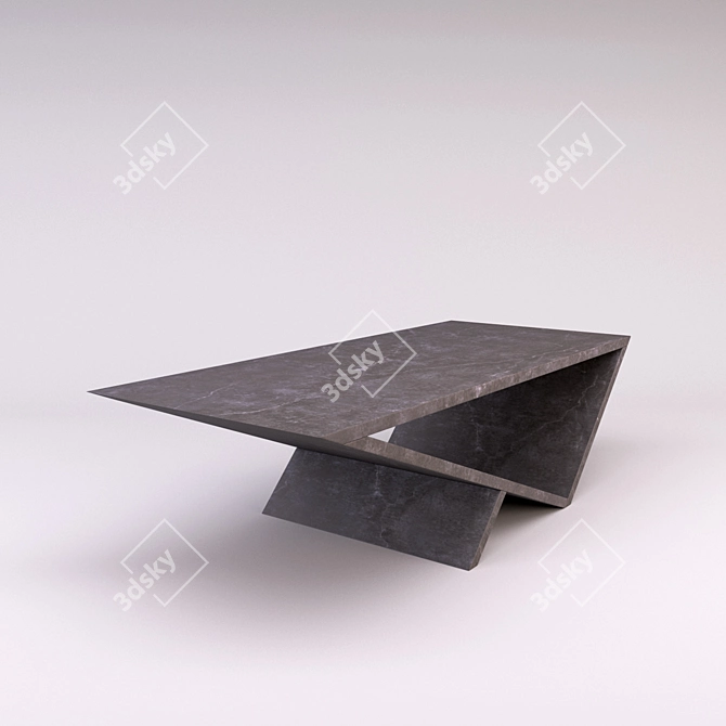 Sleek Stone Coffee Table 3D model image 3