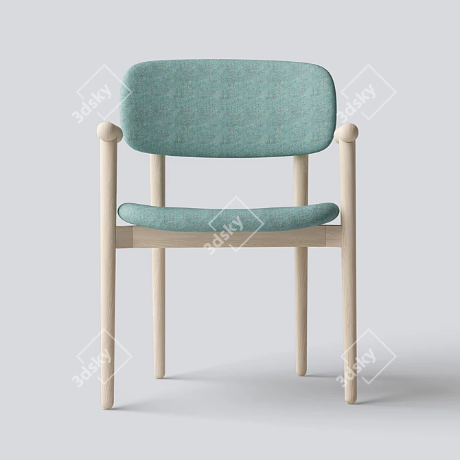 Elegant Caramel Chair 3D model image 1