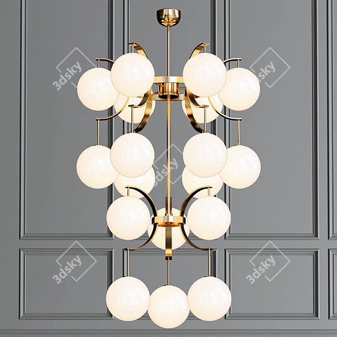 Modern Murano Glass Globe Chandelier 3D model image 1