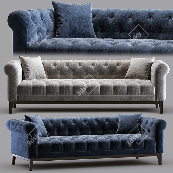 Luxury Fiorella: Contemporary Chesterfield Sofa 3D model image 1