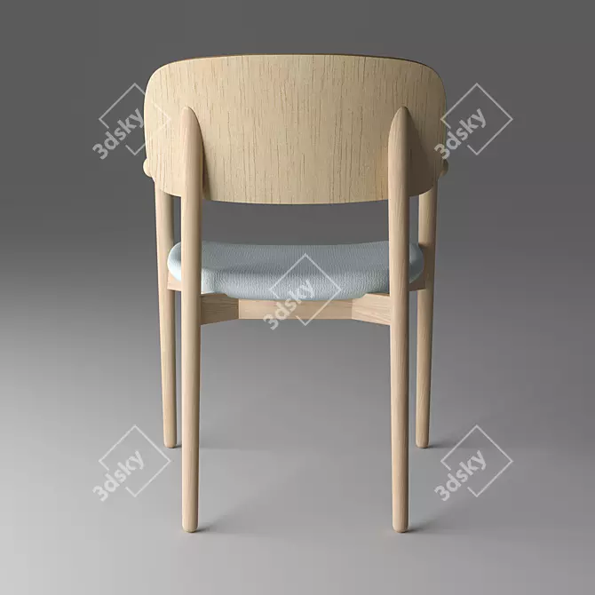 Elegant Ash Wood Chair 3D model image 2