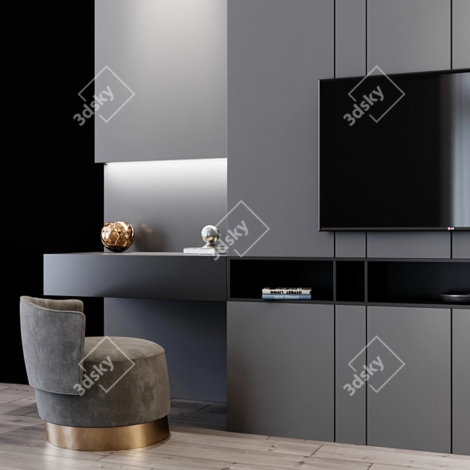 Modern TV Set: HD Display, Slim Design 3D model image 2