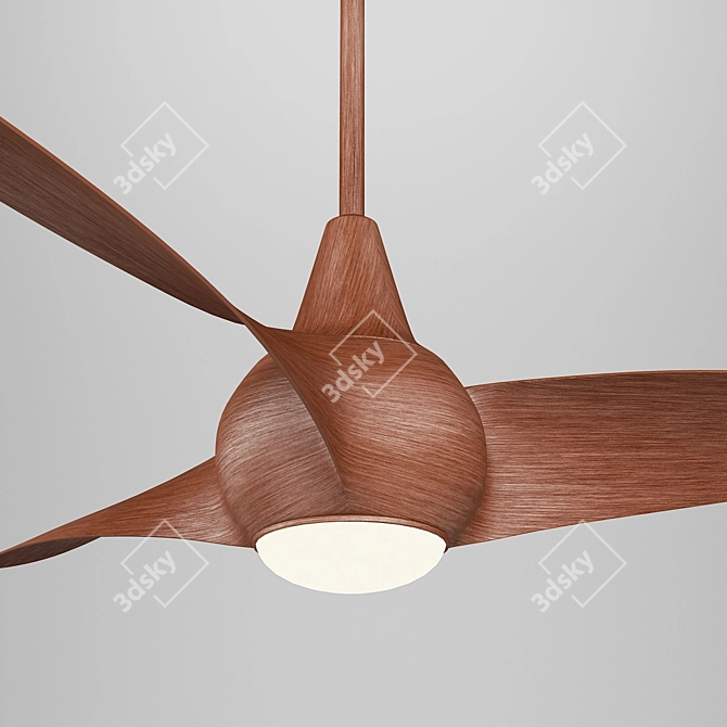 Light Wave Distressed Koa Ceiling Fan 3D model image 2