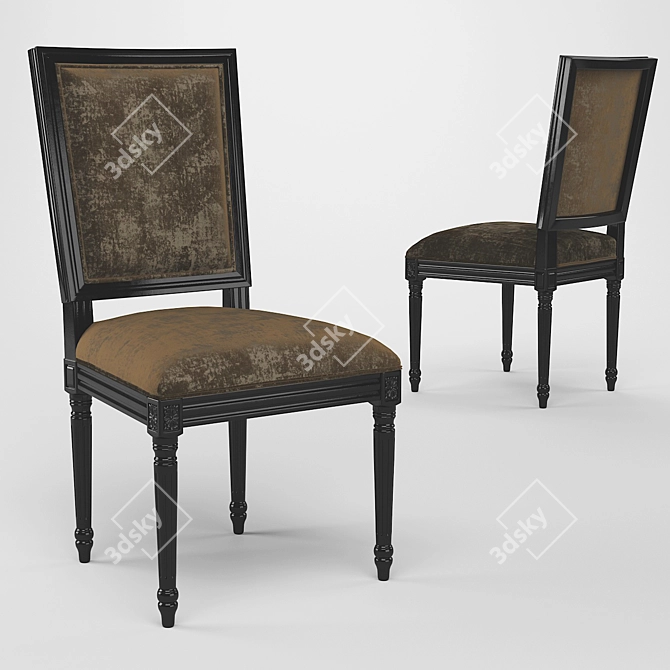 French Style Dining Chair 19: Elegant and Classic 3D model image 1