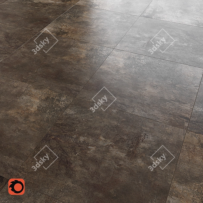 Vintage Concrete Floor Tile 3D model image 1