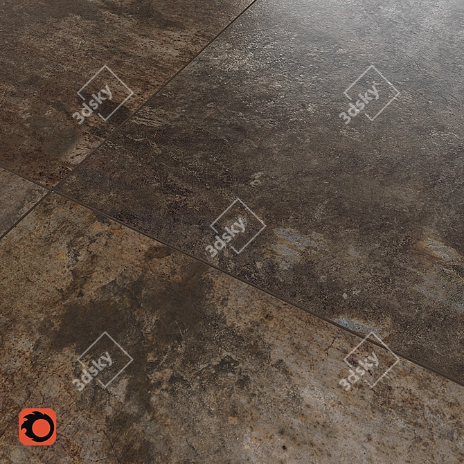 Vintage Concrete Floor Tile 3D model image 3