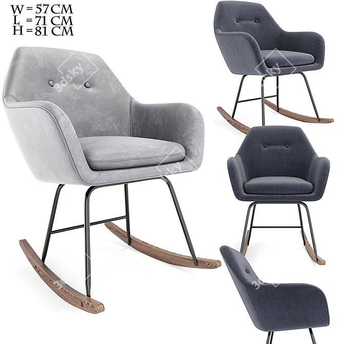 Nebel Rocker: Minimalistic Elegance 3D model image 1