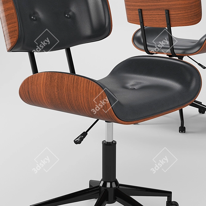 Sleek Mid-century Office Chair 3D model image 2