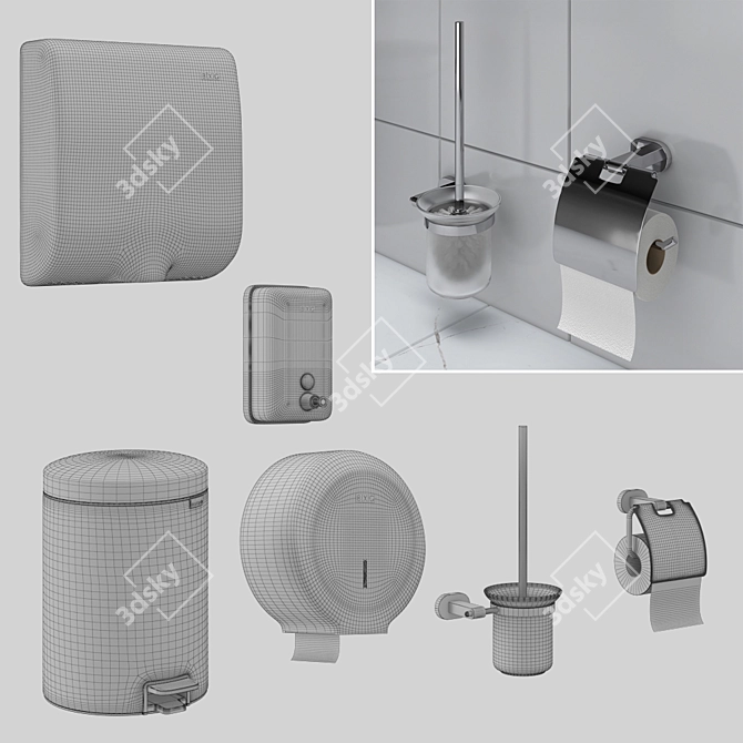 Bathroom Set 43: Ravak, Brabantia, BXG 3D model image 3