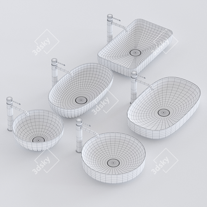 Form Washbasin | Ceramic Countertop Sink 3D model image 3