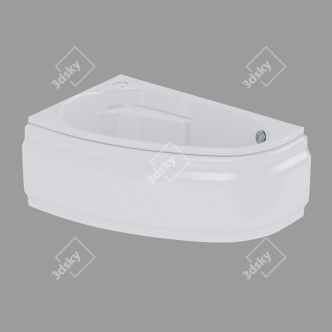 Asymmetrical Bathtub: Joanna 140x90, Left 3D model image 1