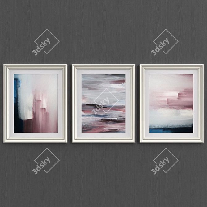 Abstract Harmony Wall Art Set 3D model image 1