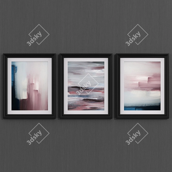 Abstract Harmony Wall Art Set 3D model image 2