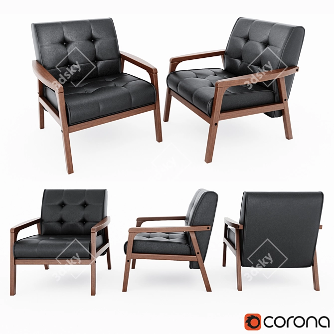 Elegant Tuscon Armchair, Stylish Comfort 3D model image 1