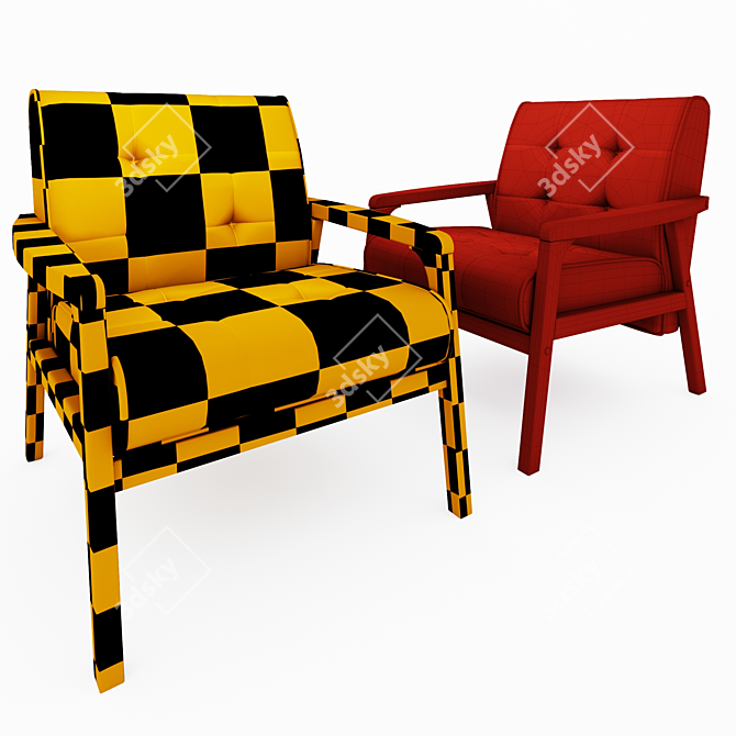 Elegant Tuscon Armchair, Stylish Comfort 3D model image 2