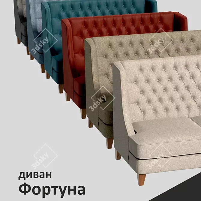 Fortune Sofa: Luxurious Comfort for your Living Space 3D model image 2