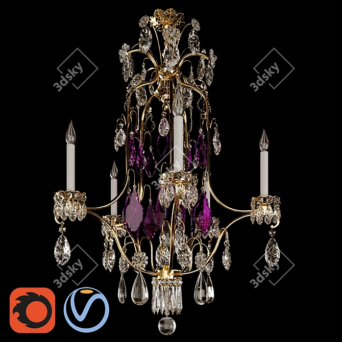 Timeless Elegance: Classic Chandelier 3D model image 1