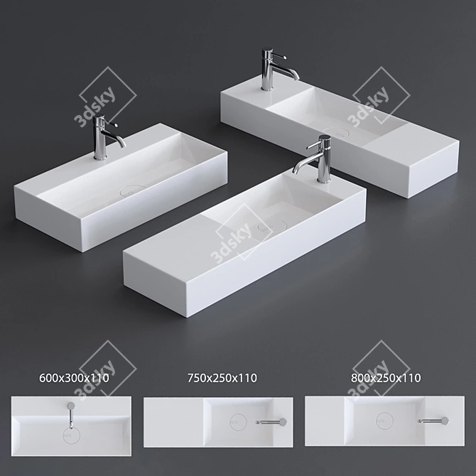 Alice Ceramica Spy Collection: Countertop Ceramic Washbasin 3D model image 1