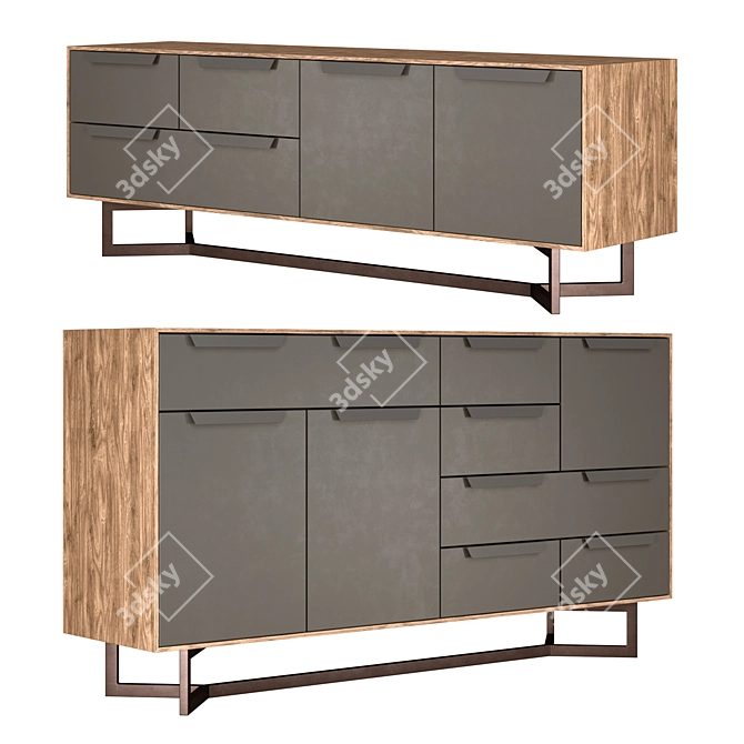 Hedberg Modern Nightstand with Drawers | The Werby 3D model image 2