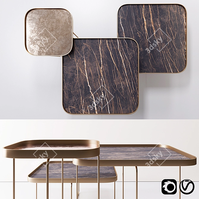 Elegant Benny Keramik Table: Modern Design 3D model image 1