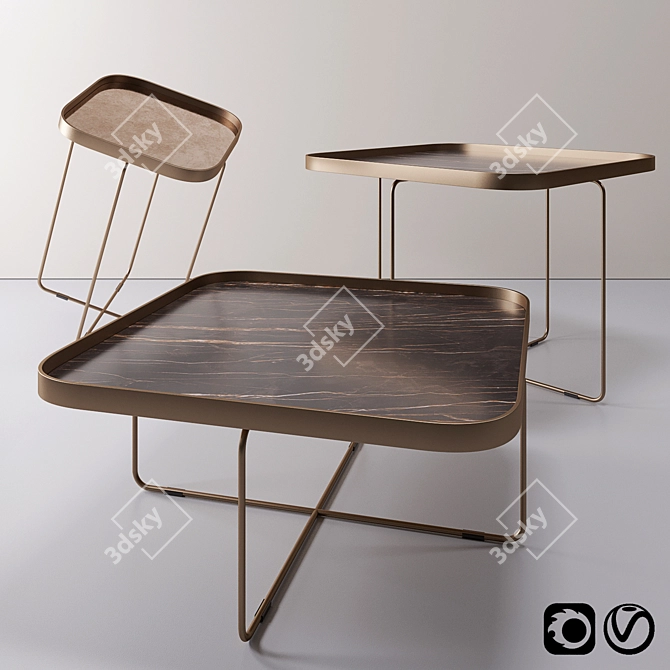 Elegant Benny Keramik Table: Modern Design 3D model image 2