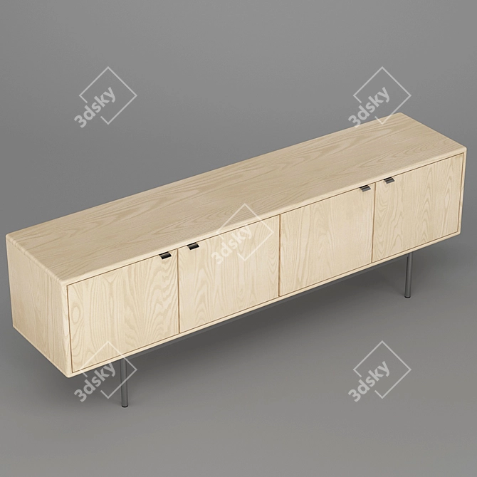 Hensley Media Cabinets - Sleek and Functional 3D model image 2