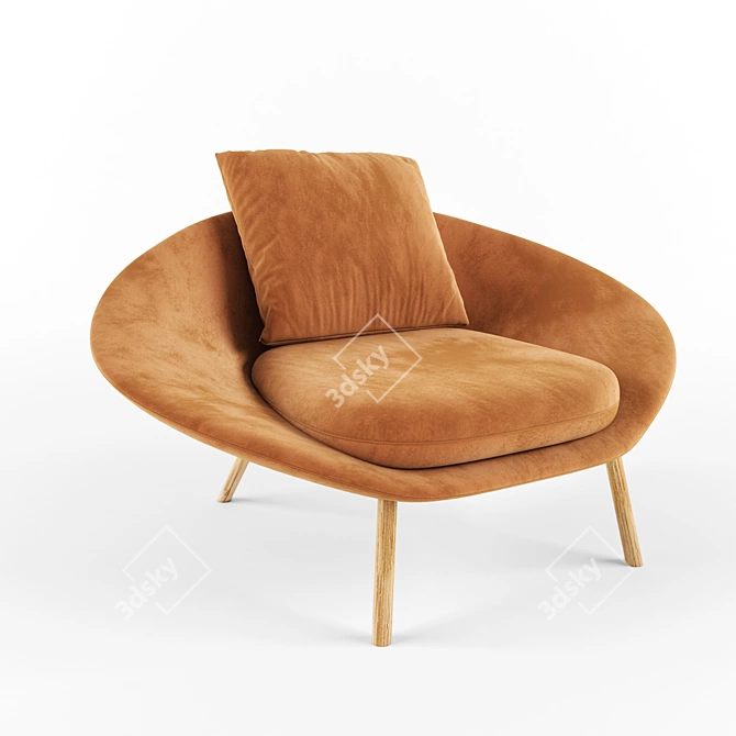 Cozy Relaxation Armchair 3D model image 1