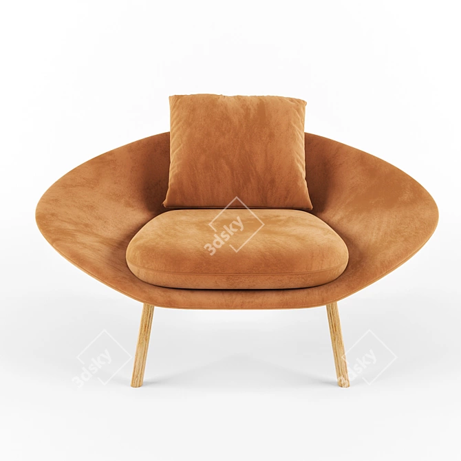 Cozy Relaxation Armchair 3D model image 2