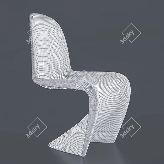 Sleek White Panton Chair: Stylish Design! 3D model image 2