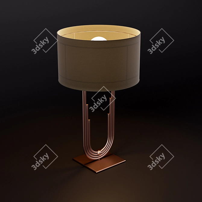 Elegant Art Deco Lamp 3D model image 2