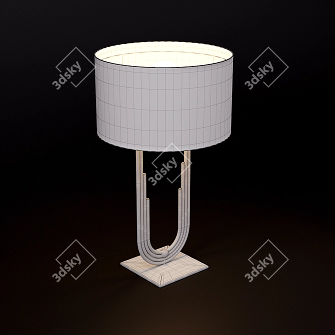 Elegant Art Deco Lamp 3D model image 3