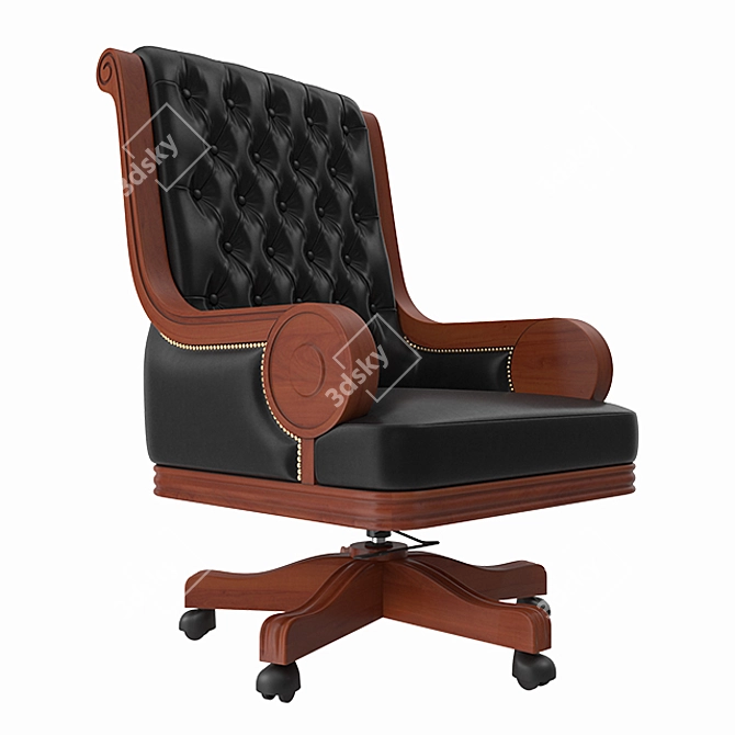 Elegant Chesterfield Director Chair 3D model image 1