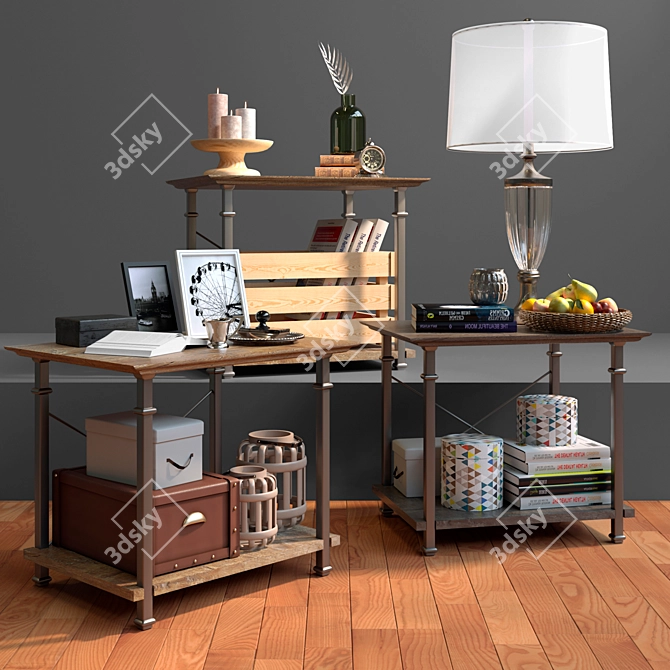 Elegant Home Decor Set 3D model image 1