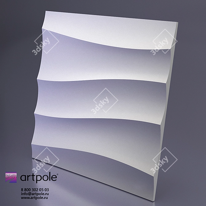 SMOKE Gypsum 3D Panel: Elegant and Organic 3D model image 1