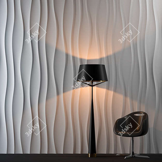 SMOKE Gypsum 3D Panel: Elegant and Organic 3D model image 3