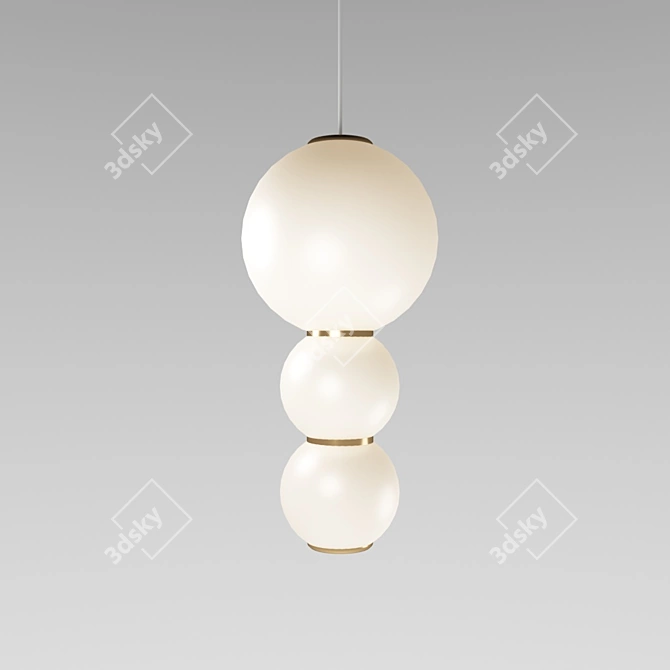 Contemporary Gold and White Pendant Light 3D model image 1