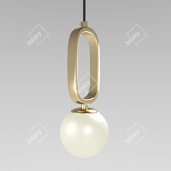 Modern Golden Pendant Light 3D model image 1