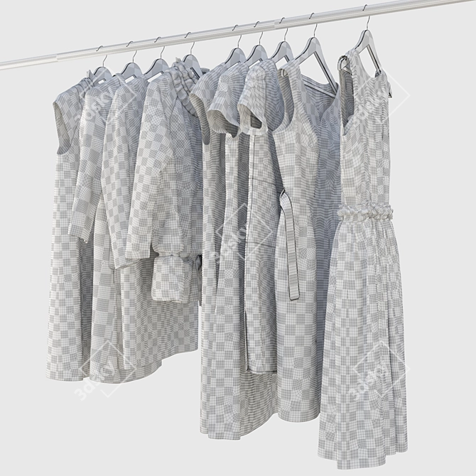 Stylish Hanging Garments 3D model image 2